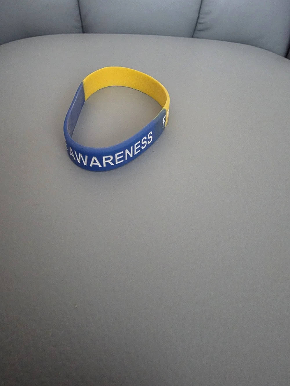 Down Syndrome Awareness Yellow & Blue Silicone Wristband